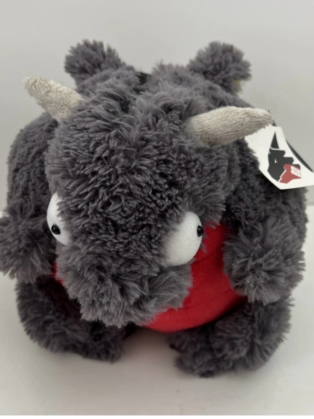 2016 Bad Dragon Duke The Dragon 8" Plush Gray Red Round RARE Stuffed Animal NWT
